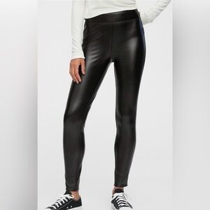 Gap Black Faux Leather Leggings, size LT, NWOT